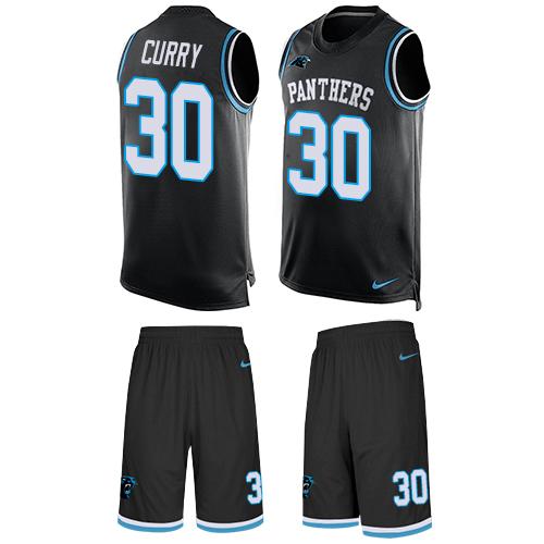 Nike Panthers #30 Stephen Curry Black Team Color Men's Stitched NFL Limited Tank Top Suit Jersey - Click Image to Close